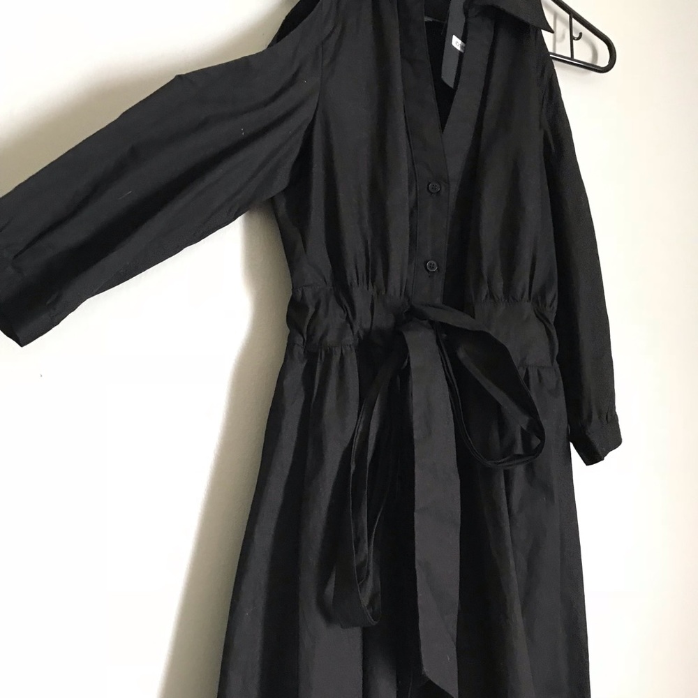 Black Button T-shirt Dress